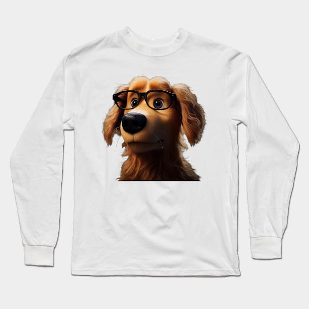 Golden Retriever Lilly with Glasses Long Sleeve T-Shirt by goldenretriever_lilly